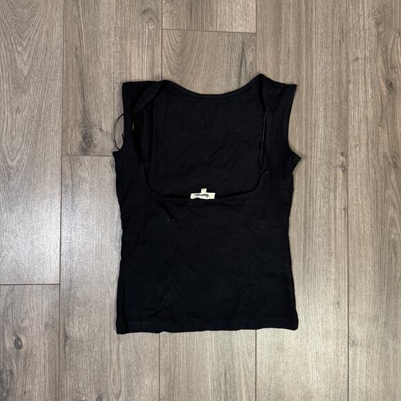 Madewell Low-Back Top WMNS XS Black Pullover Stretch Jersey Slim Fit Sleeveless - Picture 5 of 7